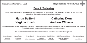 Traueranzeige von Rotes Kreuz Gedenken von Pegnitz-Zeitung